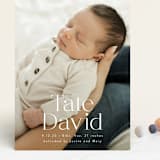 "Stacked Name" - Birth Announcements in Cloud by Alethea and Ruth - Front