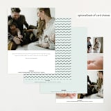 "Wavy Hello" - Birth Announcements in Moss by Pixel and Hank - Back of Card Options