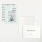 "Wavy Hello" - Birth Announcements in Moss by Pixel and Hank - Assembled