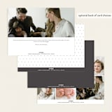 "Bergen" - Birth Announcements in Fog by Megan Davis - Back of Card Options