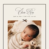 "Elegant Bow Holiday" - Birth Announcements in Charcoal by Chelsea Petaja - Detail