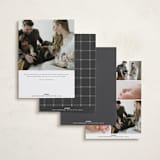 "Quartzite" - Birth Announcements in Noir by Wildfield Paper Co - Back of Card Options