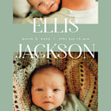 "Double Time" - Birth Announcements in Aloe by Pixel and Hank - Detail