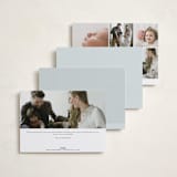 "Linen frame" - Birth Announcements in Powder by Lea Delaveris - Back of Card Options