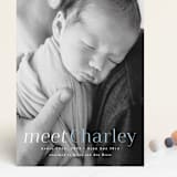 "Meet Charley" - Birth Announcements in Sky Blue by Hooray Creative - Front