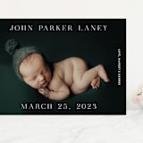 "Typeset" - Birth Announcements in Cotton by Megan Davis - Front