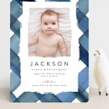 "Painted Plaid" - Birth Announcements in Denim by Erica Krystek - Front