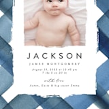 "Painted Plaid" - Birth Announcements in Denim by Erica Krystek - Detail