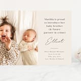 "Siblings" - Birth Announcements in Bamboo by Corinne Malesic - Front