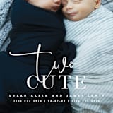 "Two Cute" - Birth Announcements in Silk by Creo Study - Detail