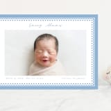 "Stitched Frame" - Birth Announcements in Sky by Nicole Walsh - Front
