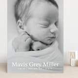 "simple in serif" - Birth Announcements in Snow by Bramble Studio - Front