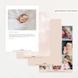 "Botanical Corners" - Birth Announcements in Blush by Hooray Creative - Back of Card Options
