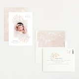 "Botanical Corners" - Birth Announcements in Blush by Hooray Creative - Assembled