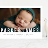 "Bold Overlay" - Birth Announcements in Cloud by Wonderment Paper Co. - Front