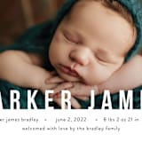 "Bold Overlay" - Birth Announcements in Cloud by Wonderment Paper Co. - Detail