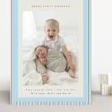 "Modern striped frame" - Birth Announcements in Powder Blue by Jackie Crawford - Front