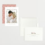 "Ribbonly Frame" - Birth Announcements in Blush by Itsy Belle Studio - Assembled