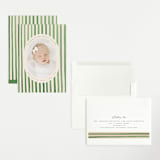 "Vintage Stripes" - Birth Announcements in Candy Apple by Teju Reval - Assembled