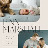 "Happy Overlay" - Birth Announcements in Linen by Kelly Schmidt - Detail