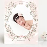 "Sweet Floral Vine" - Birth Announcements in Blush by Susan Moyal - Front