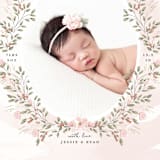 "Sweet Floral Vine" - Birth Announcements in Blush by Susan Moyal - Detail