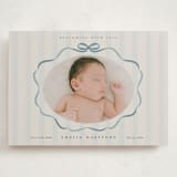 "bows and stripes" - Birth Announcements in Lagoon by Lori Wemple - Front