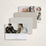 "bows and stripes" - Birth Announcements in Lagoon by Lori Wemple - Back of Card Options