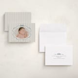 "bows and stripes" - Birth Announcements in Lagoon by Lori Wemple - Assembled