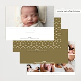 "Pennant" - Birth Announcements in Olive by Anastasia Makarova - Back of Card Options