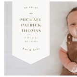 "Pennant" - Birth Announcements in Olive by Anastasia Makarova - Detail