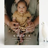 "Modern Meet" - Birth Announcements in Linen by Erica Krystek - Front