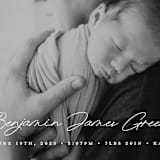 "Handwriting" - Birth Announcements in Snow by Bethan - Detail