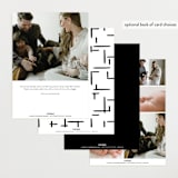 "Cursive" - Birth Announcements in Snow by AK Graphics - Back of Card Options