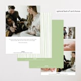 "Ribbon Bow Frame" - Birth Announcements in Mint by Stephanie Hawkes - Back of Card Options