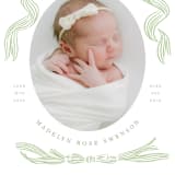"Ribbon Bow Frame" - Birth Announcements in Mint by Stephanie Hawkes - Detail