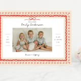 "Vintage Love Bow" - Birth Announcements in Latte by Kartika Paramita - Front