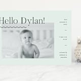 "Wavy Hello" - Birth Announcements in Moss by Pixel and Hank - Front