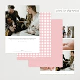 "Classic Bunny" - Birth Announcements in Blush by Megan Davis - Back of Card Options
