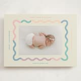 "Wavy Pastel Frame" - Birth Announcements in Cream by Baumbirdy - Front