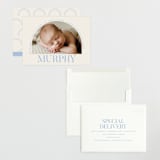 "Type Arch" - Birth Announcements in Bluebird Day by Baumbirdy - Assembled