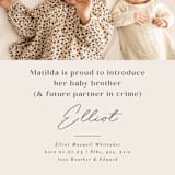 "Siblings" - Birth Announcements in Bamboo by Corinne Malesic - Detail