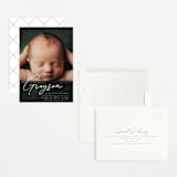 "Linear" - Birth Announcements in Frost by Everett Paper Goods - Assembled