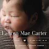 "Heart" - Birth Announcements in Blush by Pixel and Hank - Detail