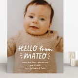 "Fun Hello" - Birth Announcements in Cloud by Jackie Crawford - Front