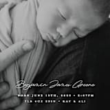 "Handwriting" - Birth Announcements in Snow by Bethan - Detail