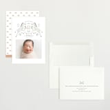 "Hearts and Stripes" - Birth Announcements in Seafoam by Griffinbell Paper Co. - Assembled