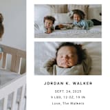 "Minimal Three" - Birth Announcements in Milk by Playground Prints - Detail