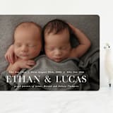 "Double Take" - Birth Announcements in Baby Powder by Hooray Creative - Front