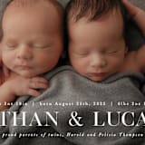 "Double Take" - Birth Announcements in Baby Powder by Hooray Creative - Detail